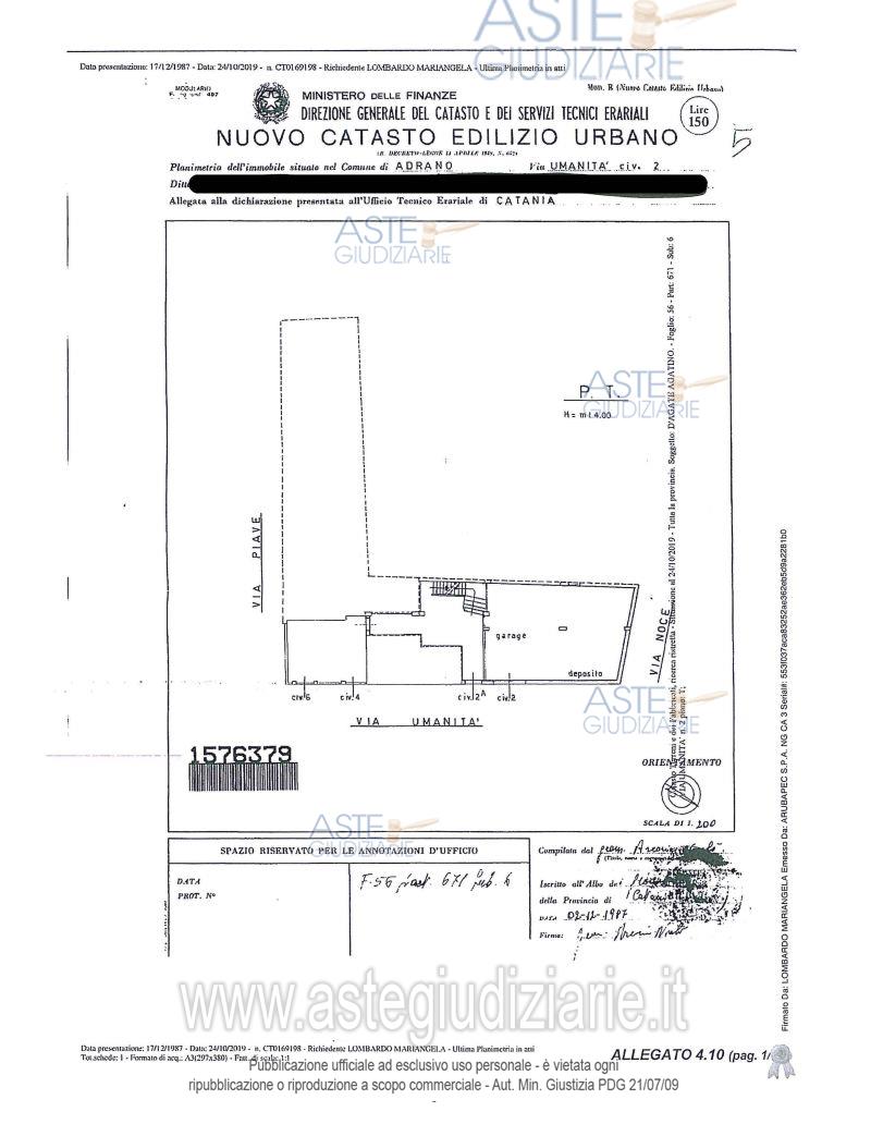 Planimetria del bene