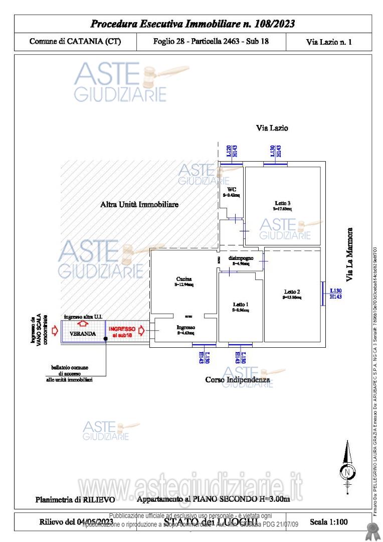 Planimetria del bene