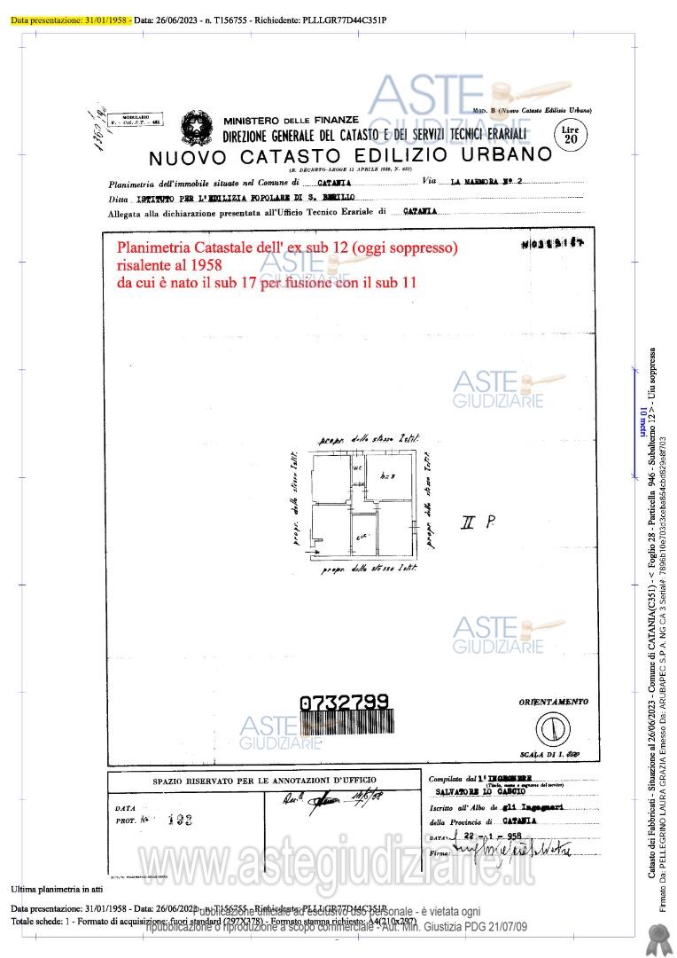 Planimetria del bene