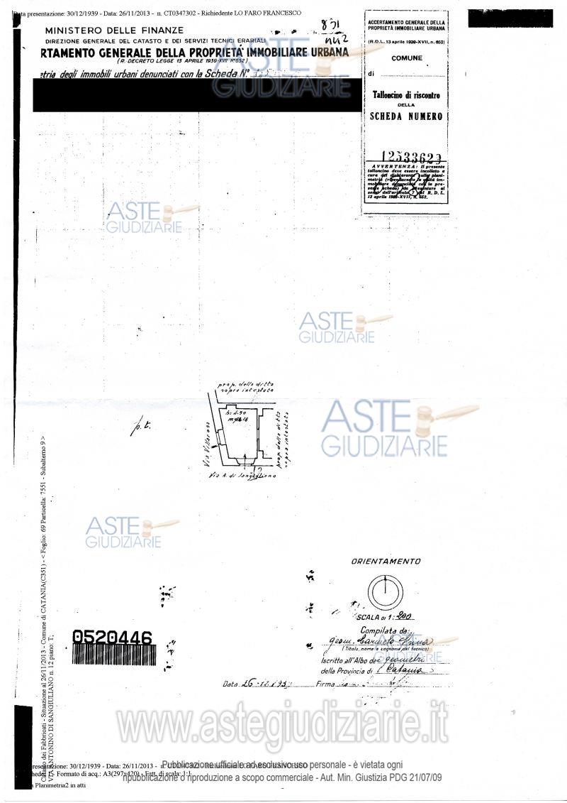 Planimetria del bene