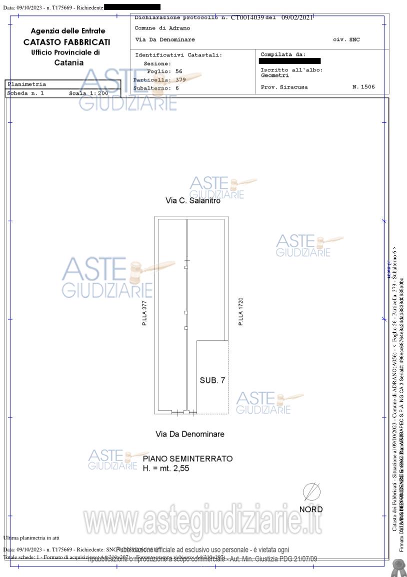 Planimetria del bene