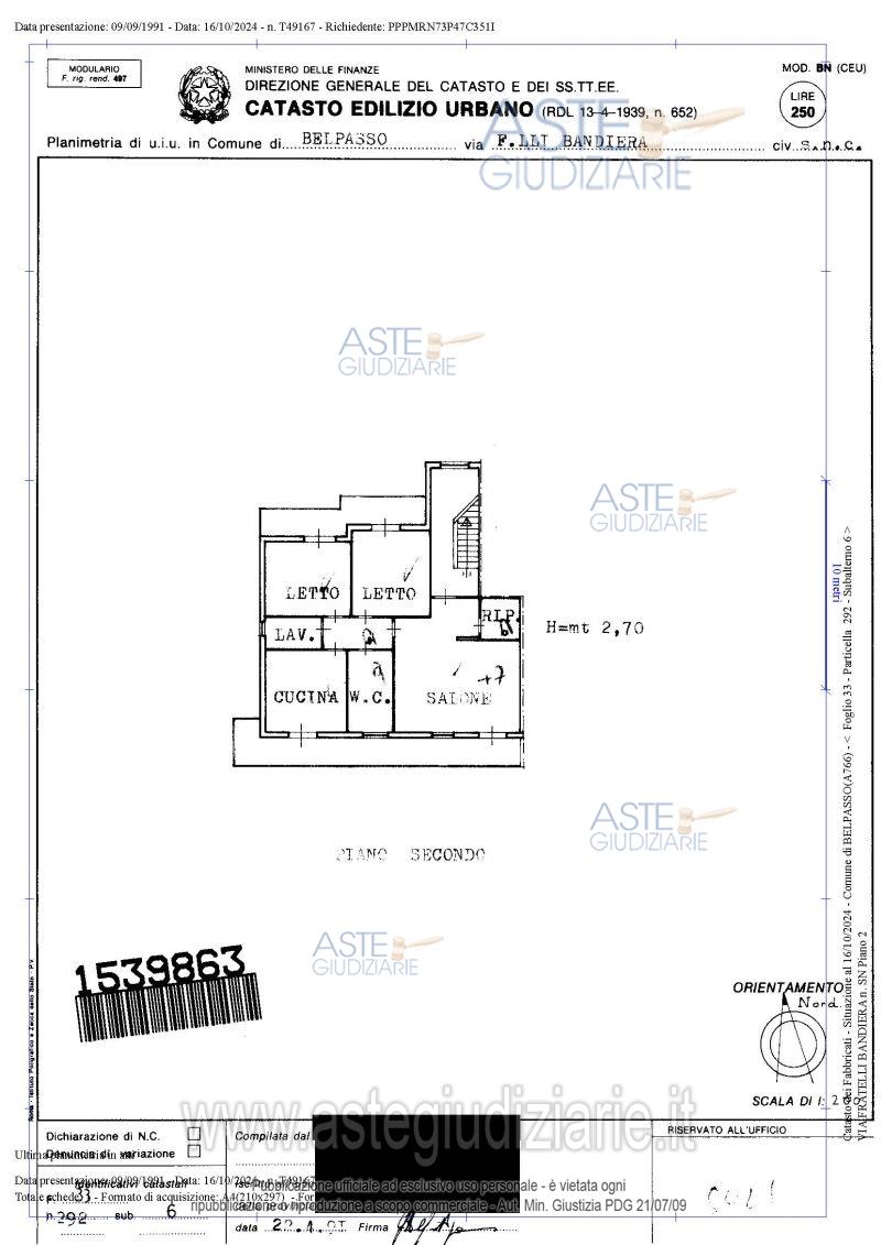 Planimetria del bene