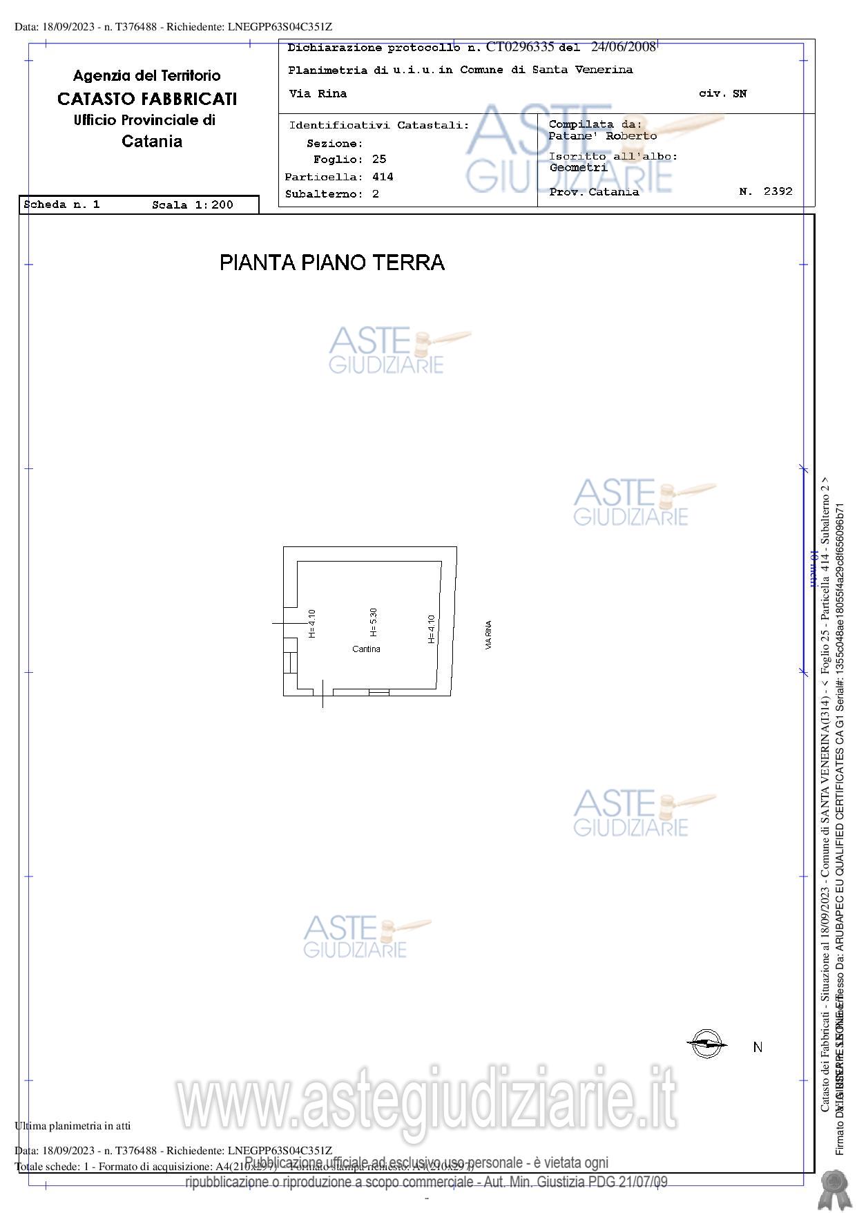 Planimetria del bene