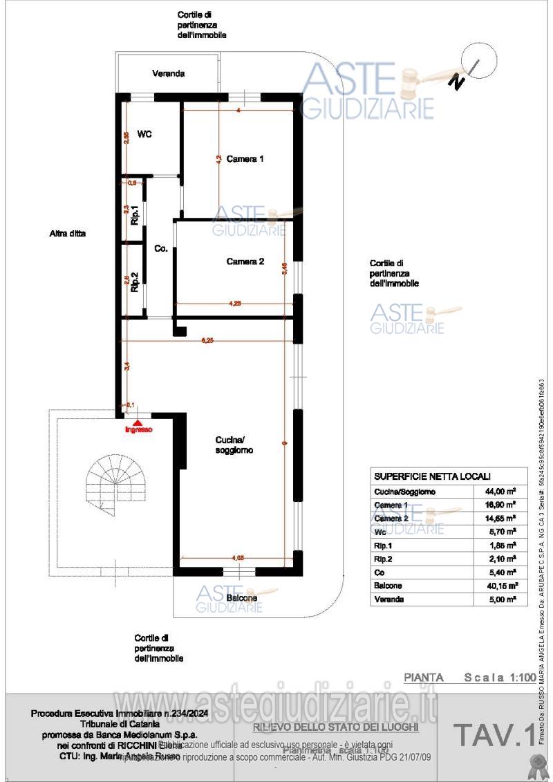 Planimetria del bene