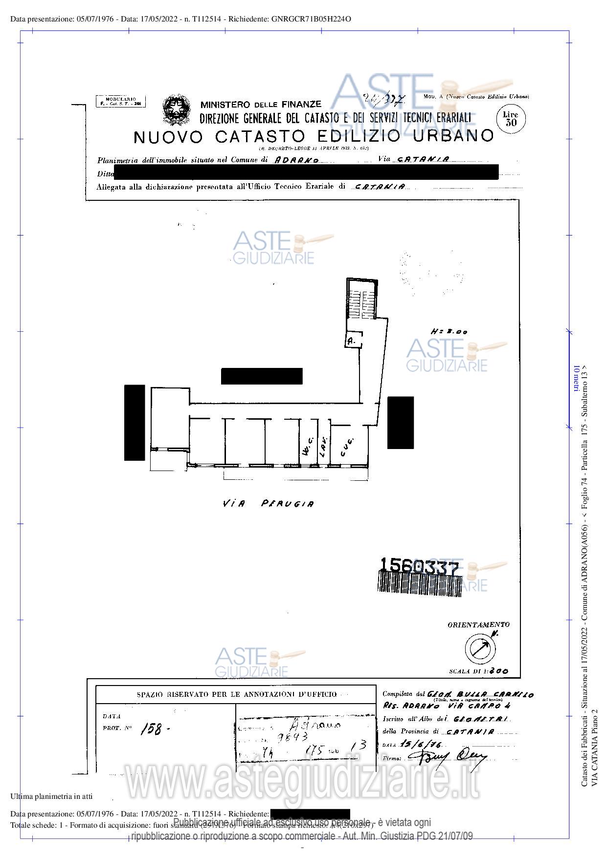 Planimetria del bene