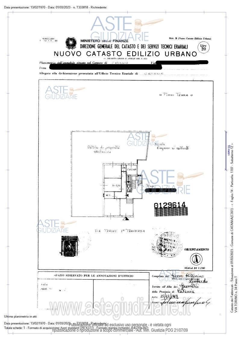 Planimetria del bene
