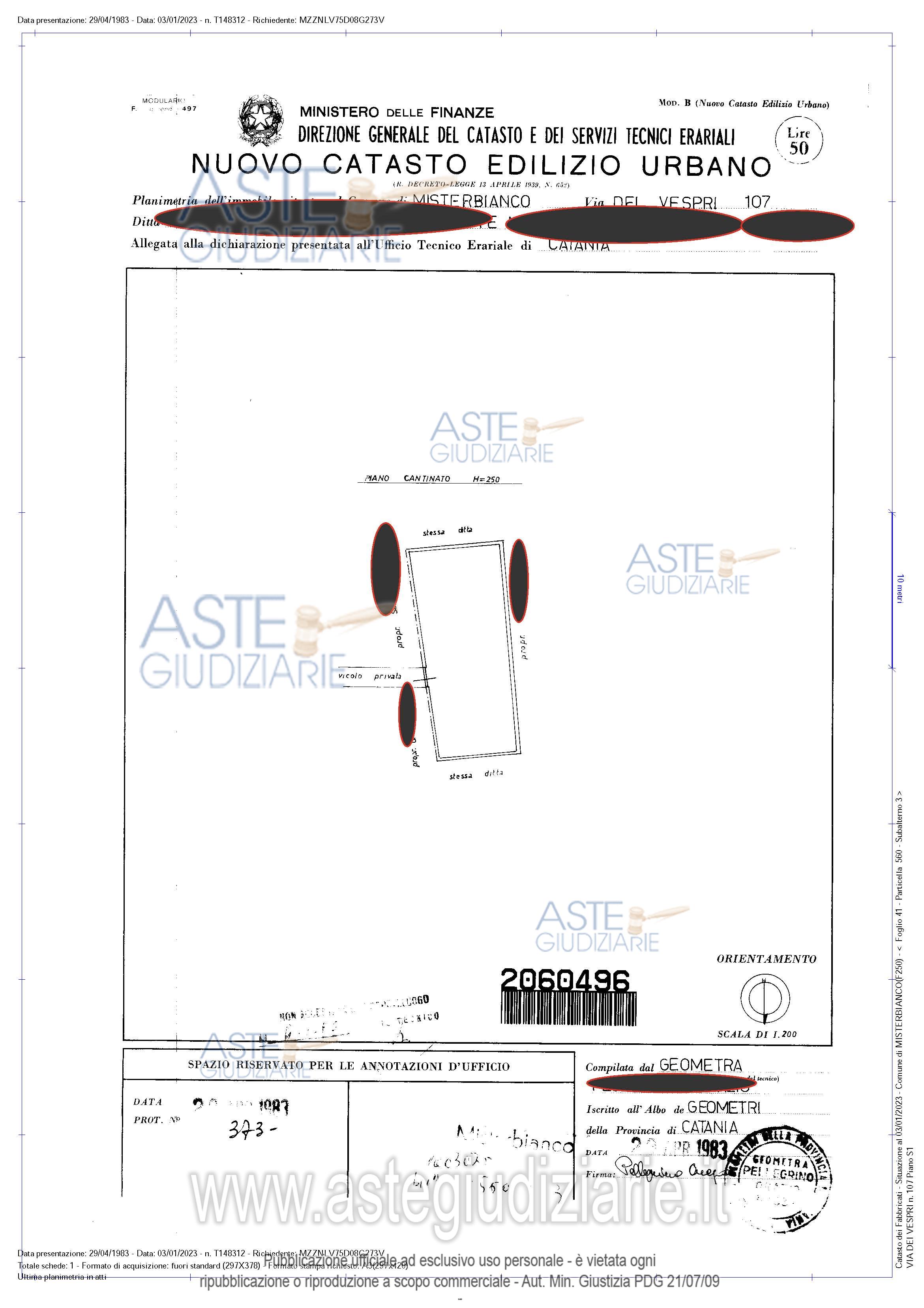 Planimetria del bene