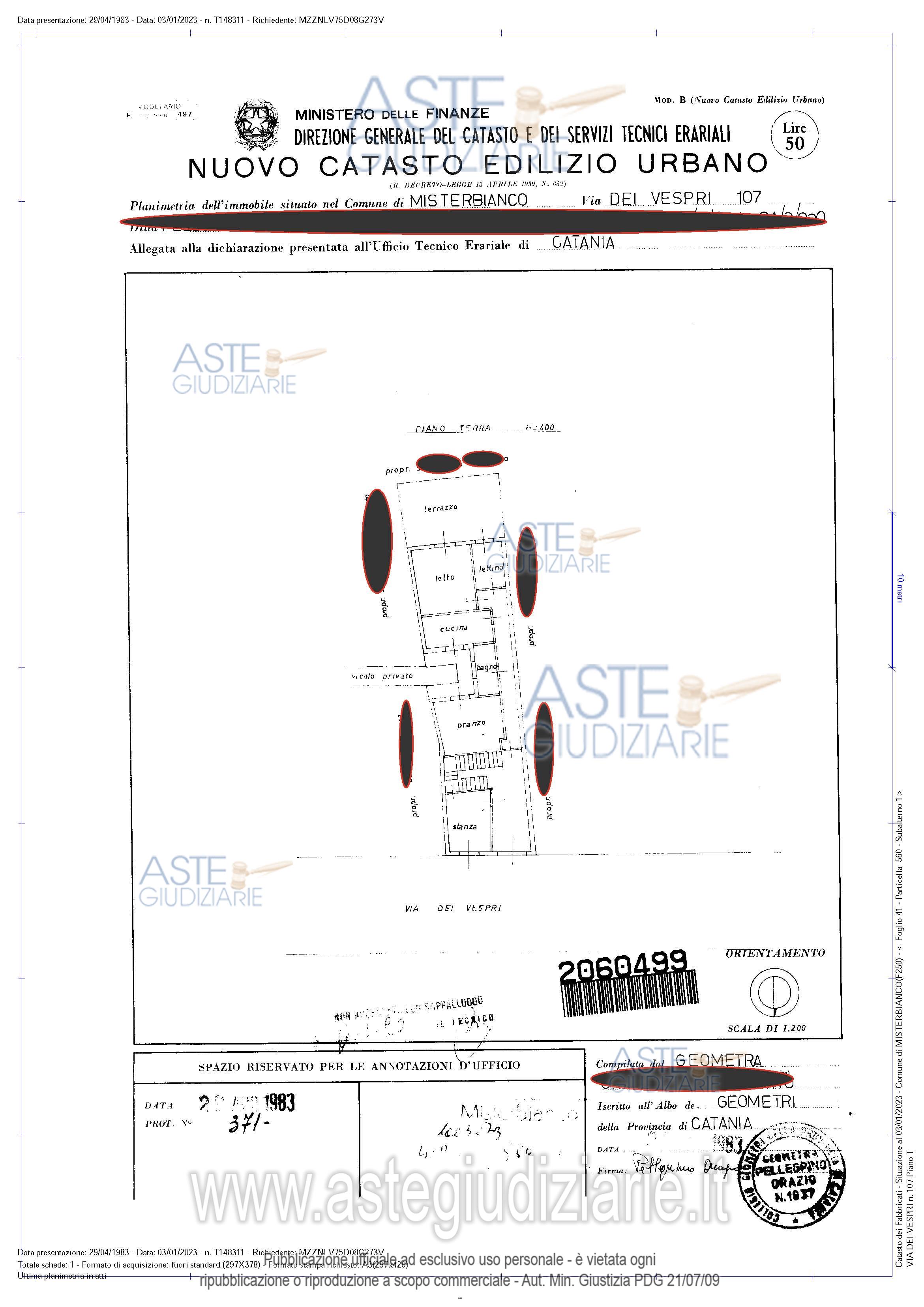 Planimetria del bene