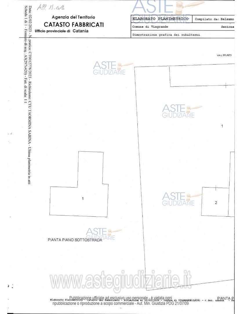 Planimetria del bene