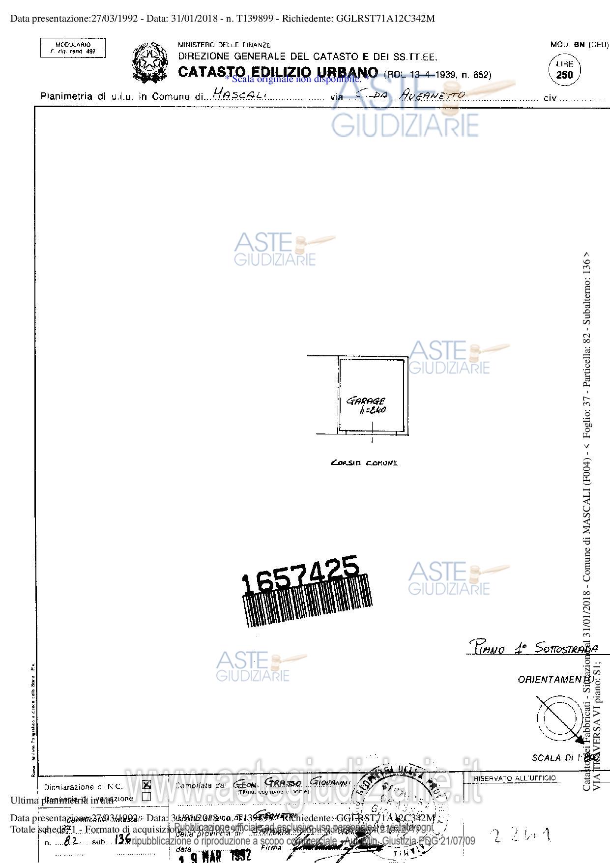 Planimetria del bene