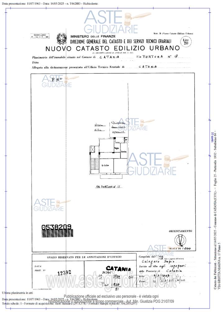 Planimetria del bene