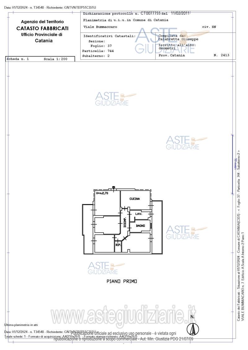 Planimetria del bene