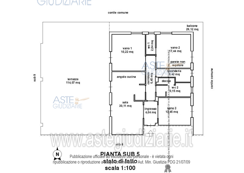 Planimetria del bene