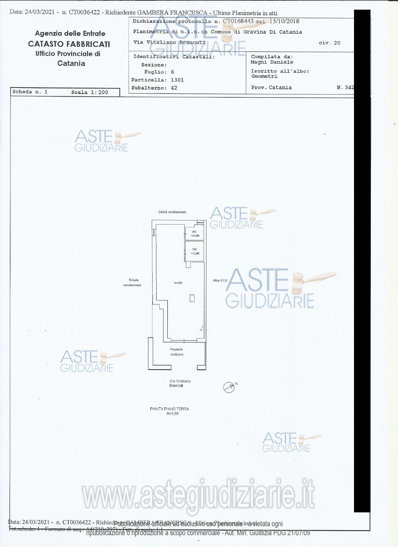 Planimetria del bene