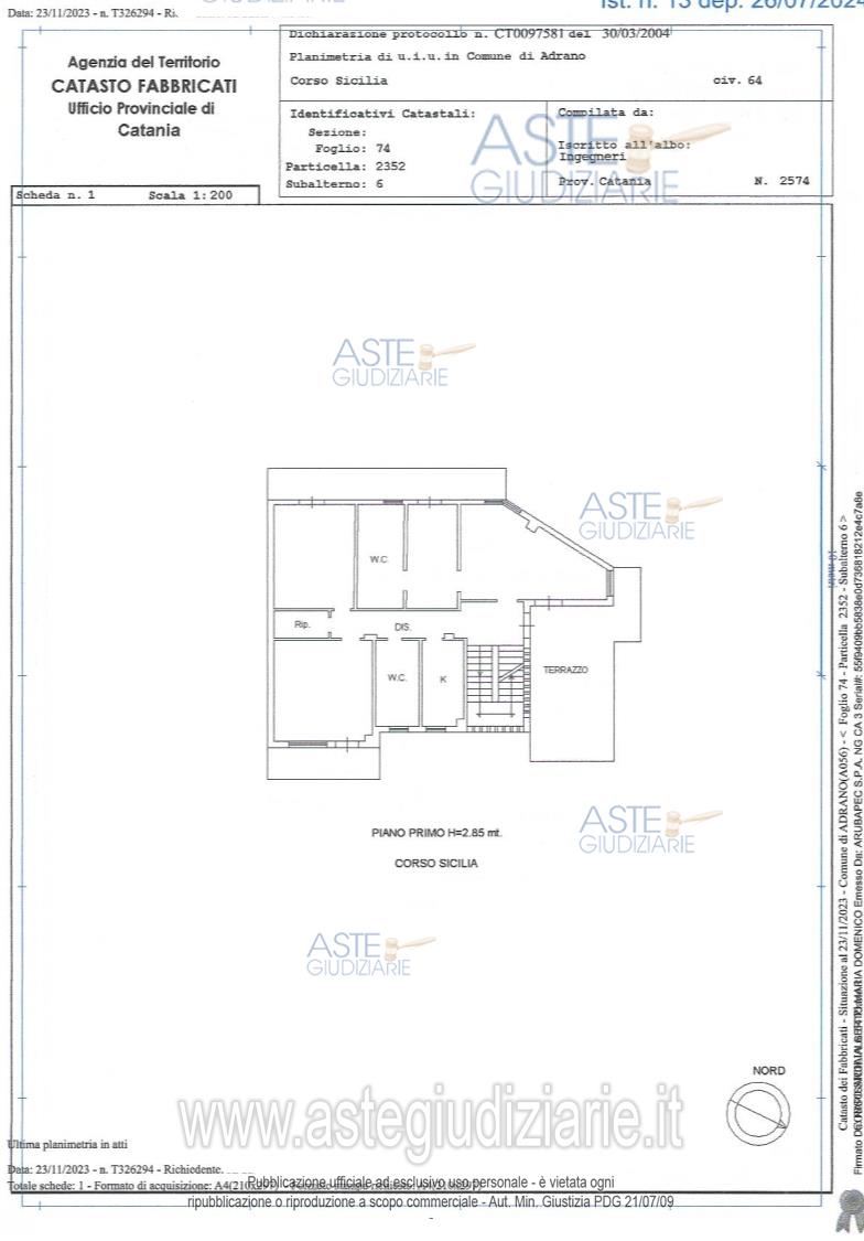 Planimetria del bene