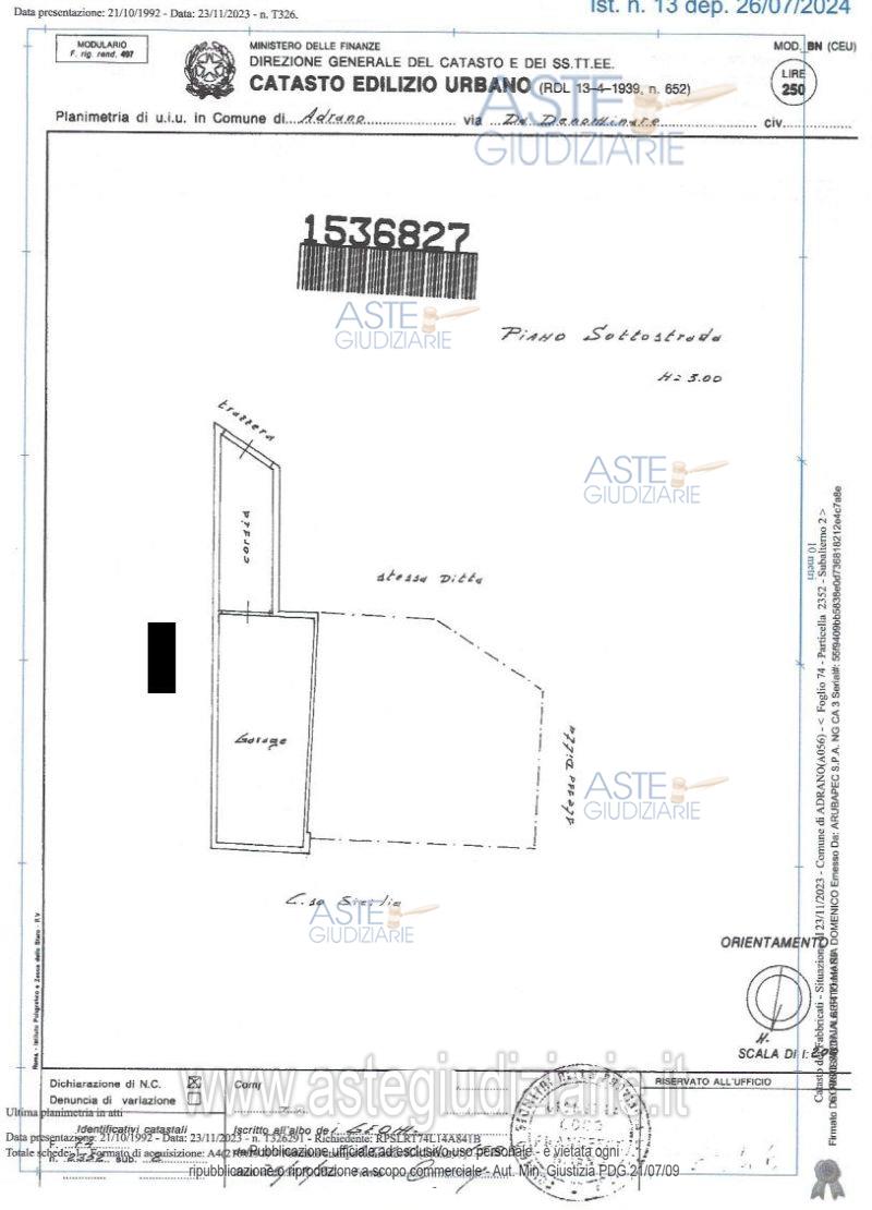 Planimetria del bene