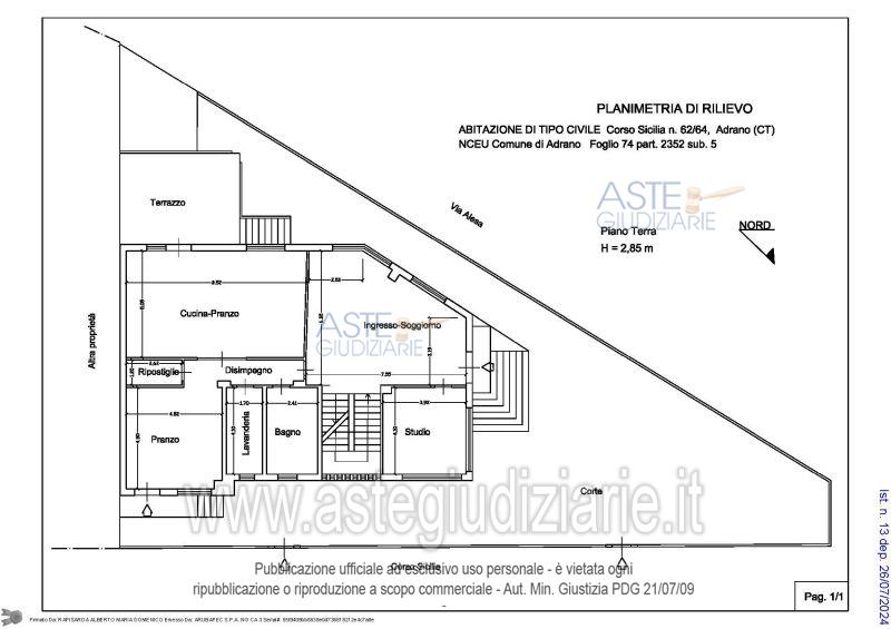 Planimetria del bene