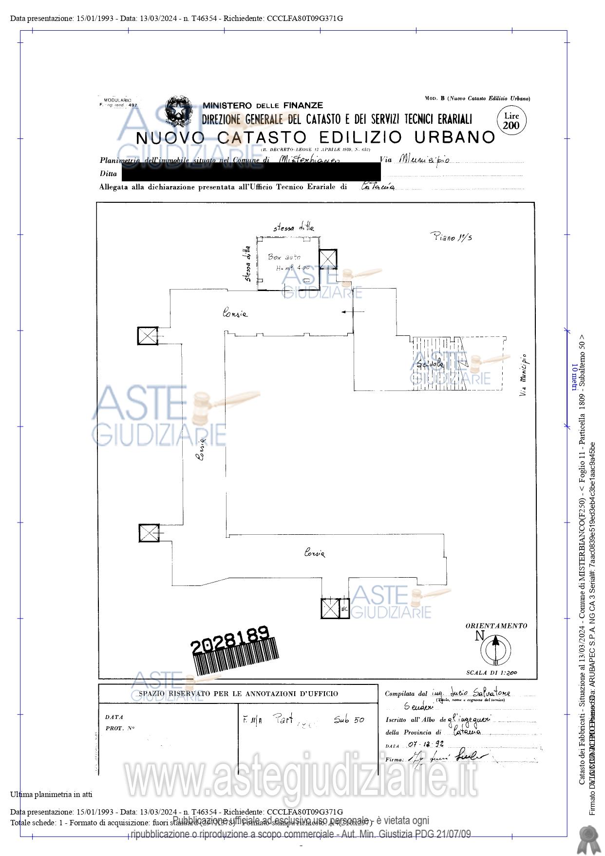 Planimetria del bene