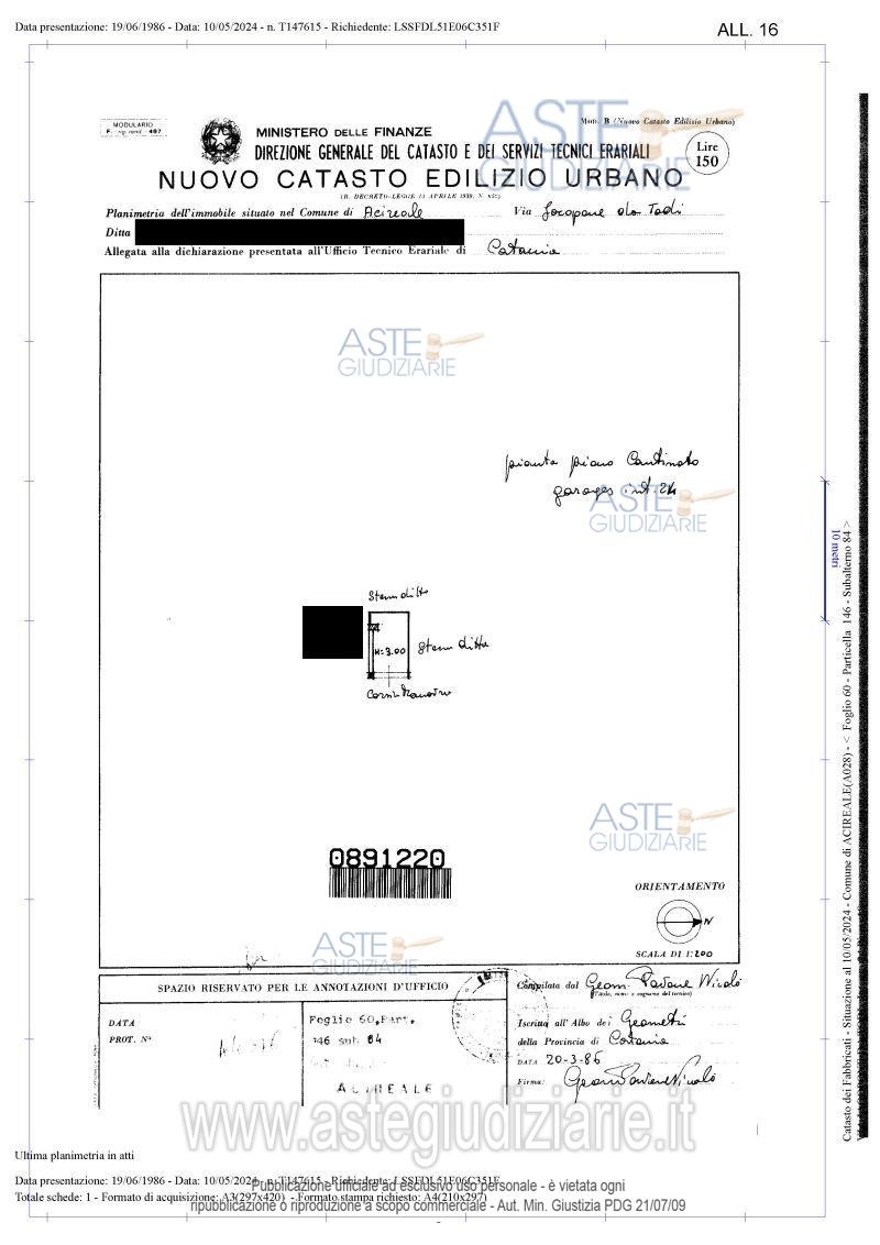 Planimetria del bene