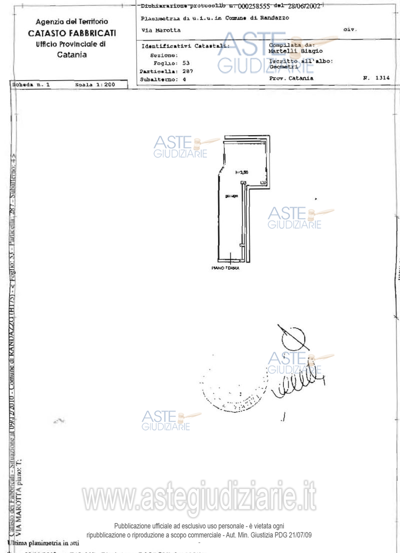 Planimetria del bene