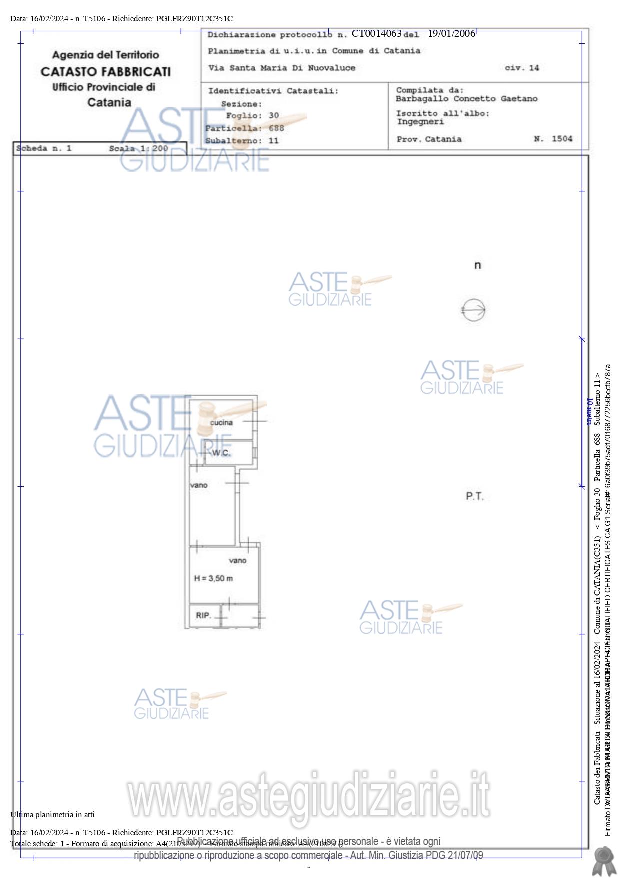 Planimetria del bene