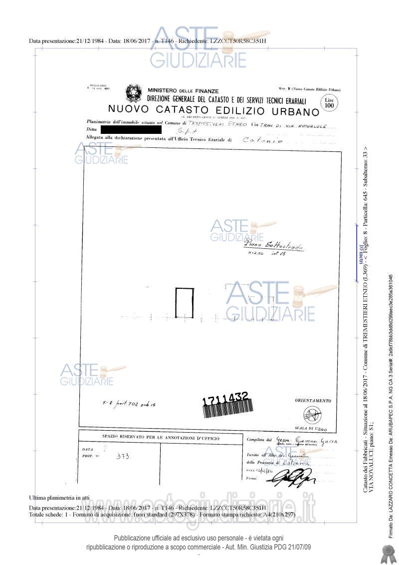 Planimetria del bene