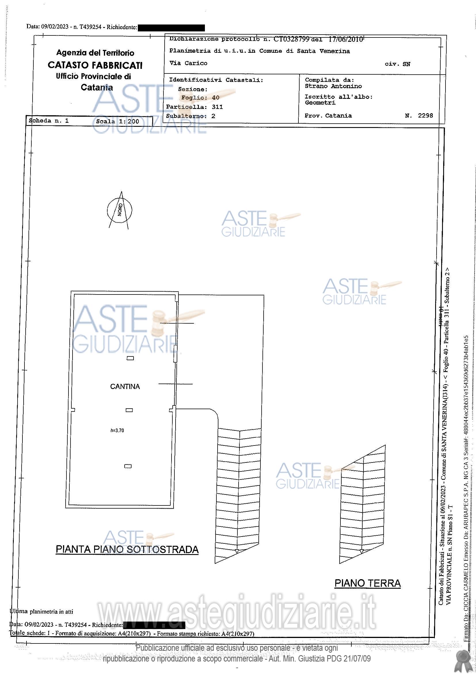 Planimetria del bene