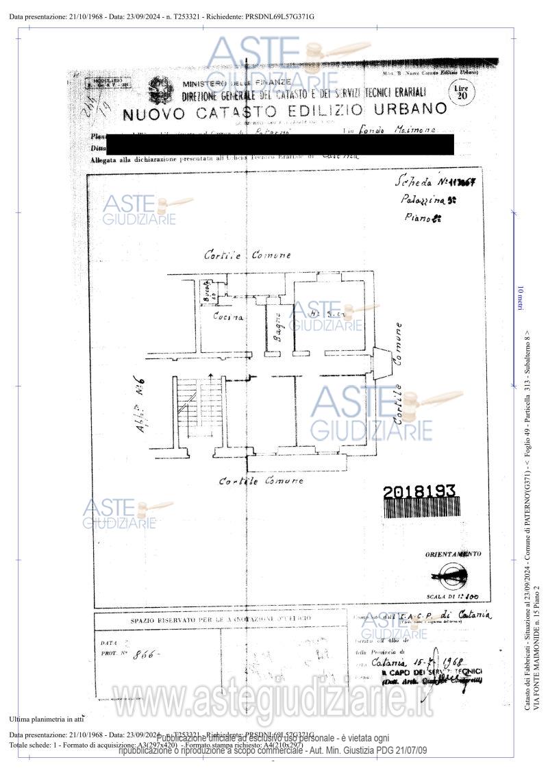 Planimetria del bene