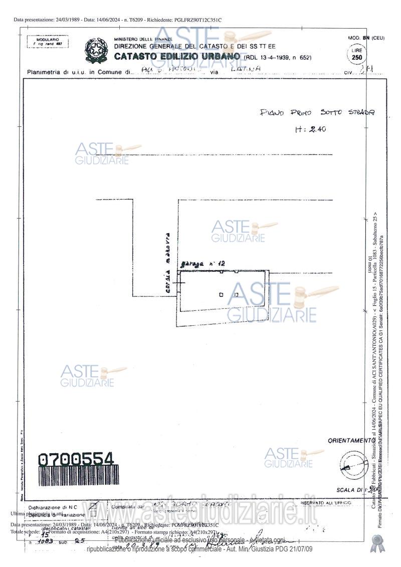 Planimetria del bene