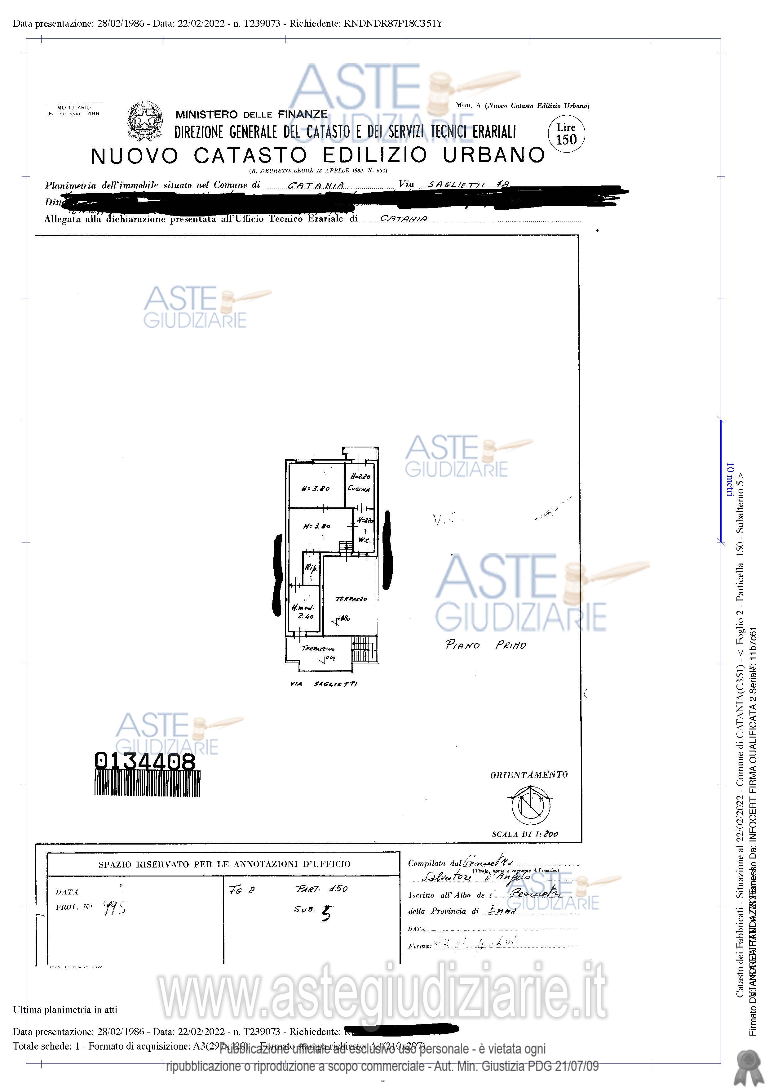 Planimetria del bene