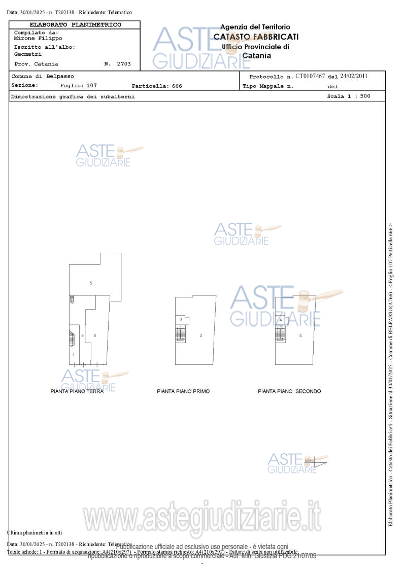 Planimetria del bene