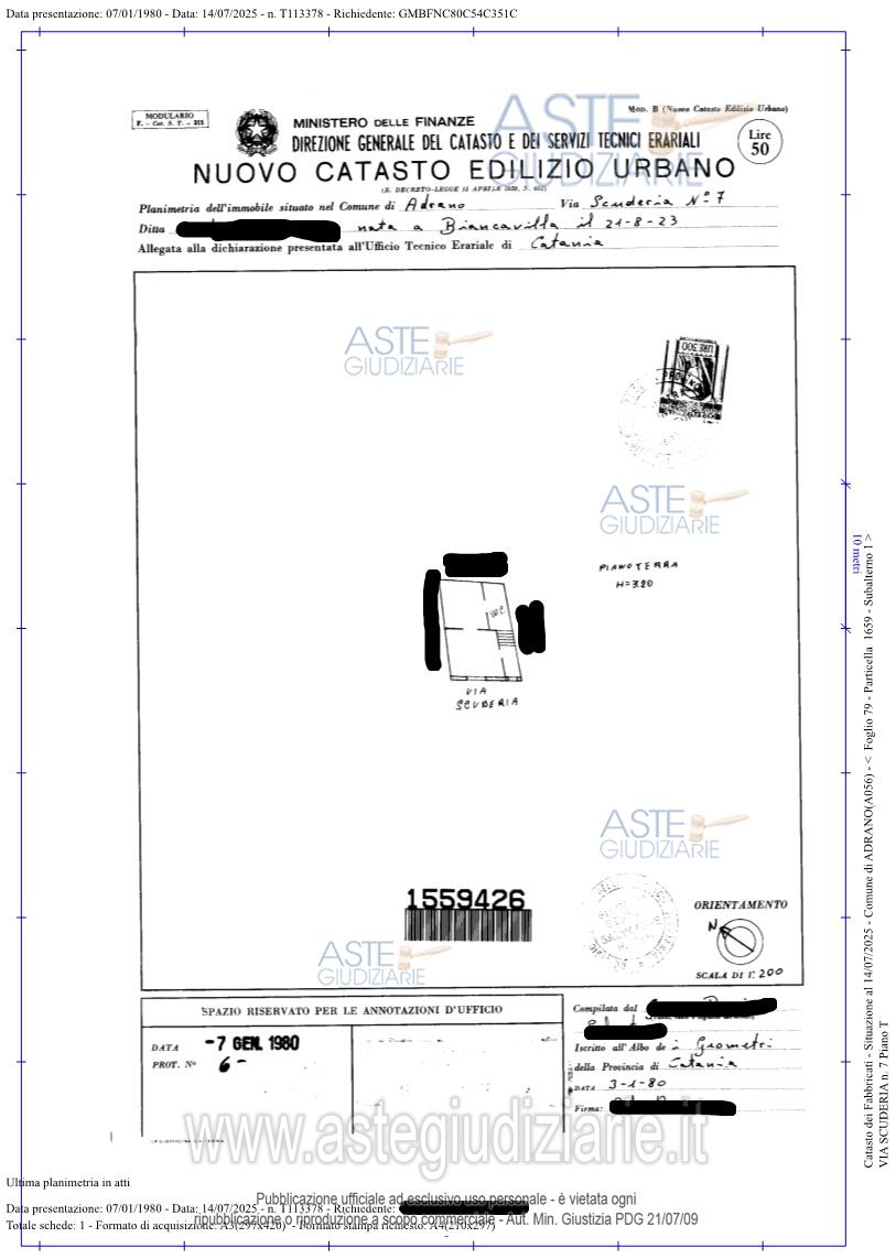 Planimetria del bene