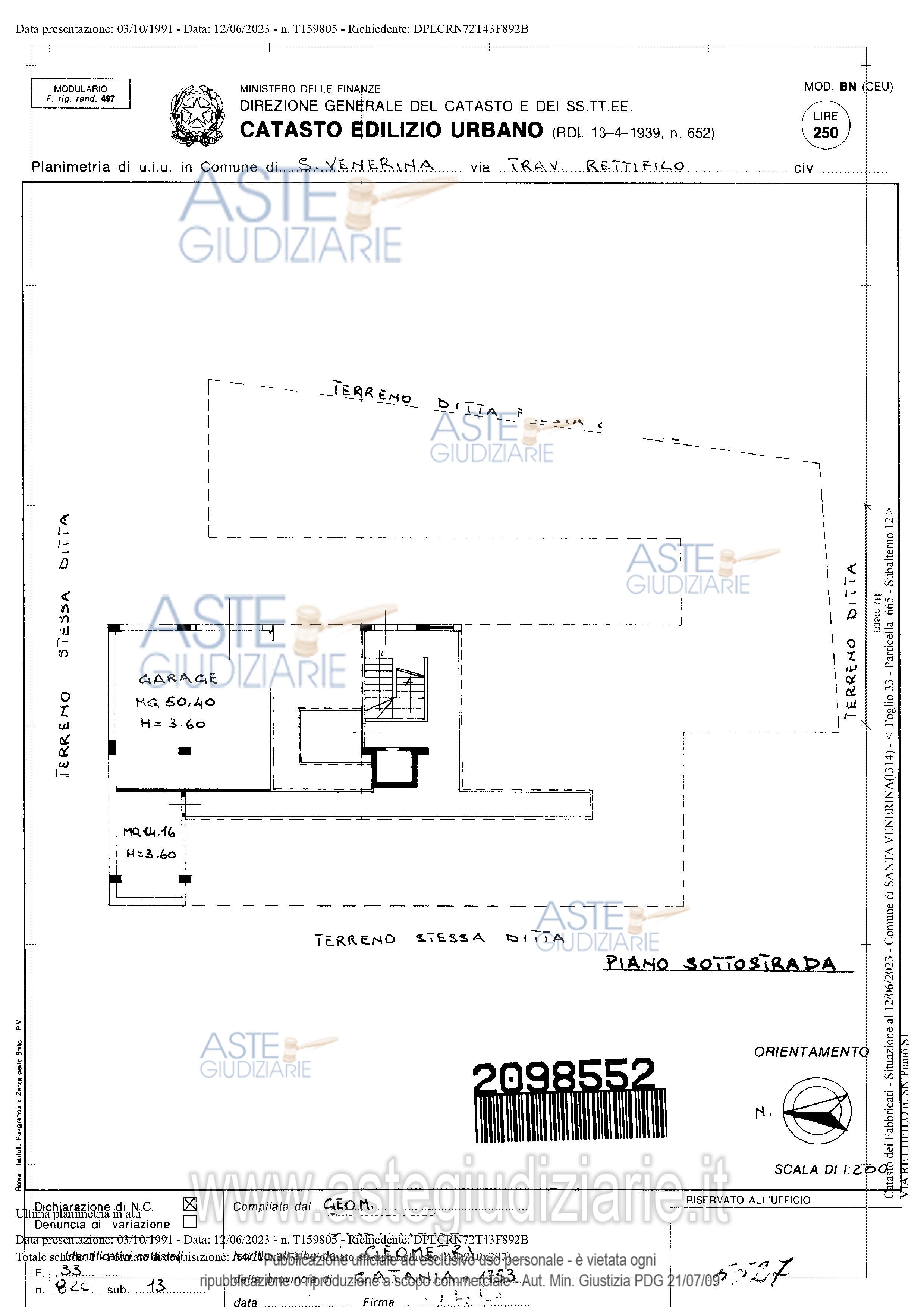 Planimetria del bene