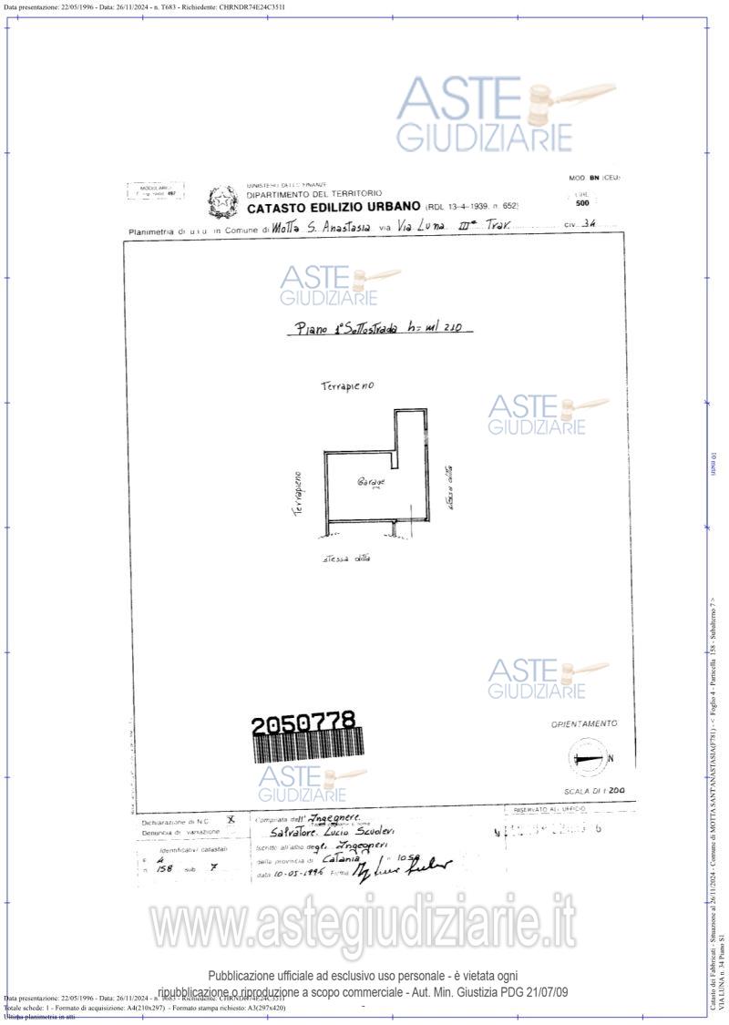 Planimetria del bene