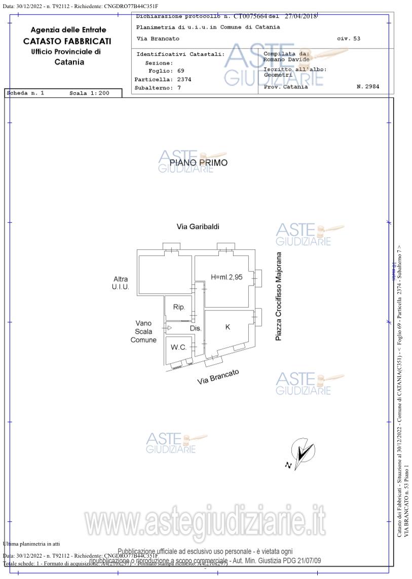 Planimetria del bene
