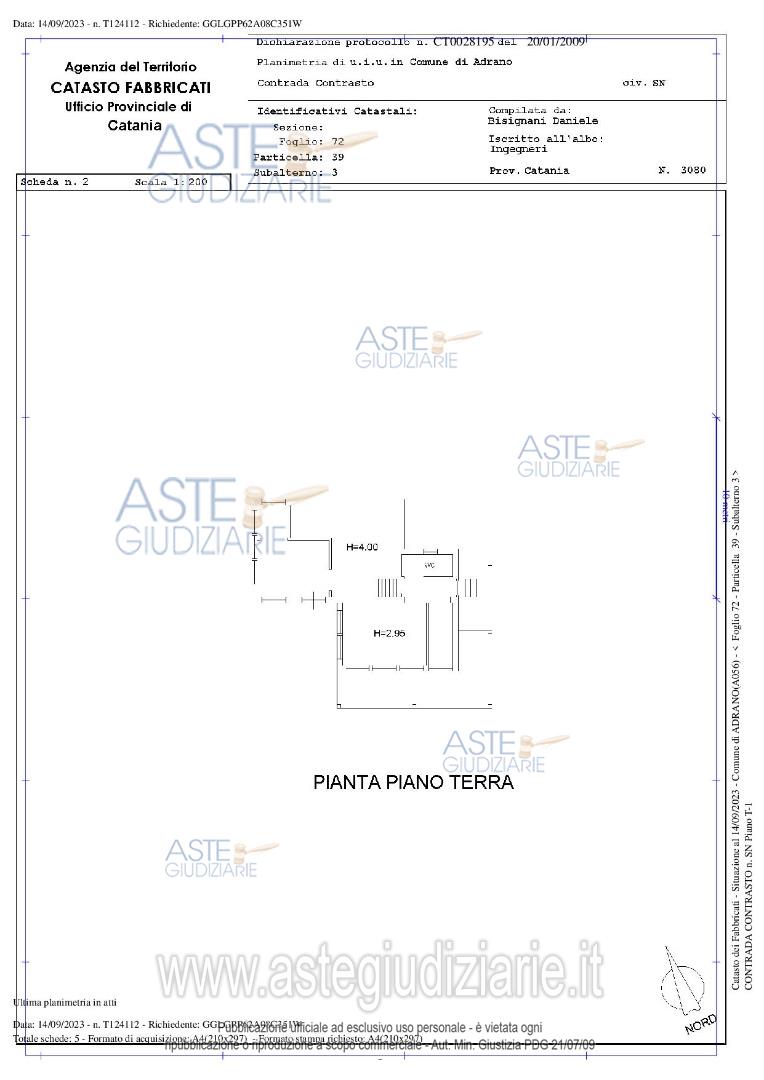 Planimetria del bene
