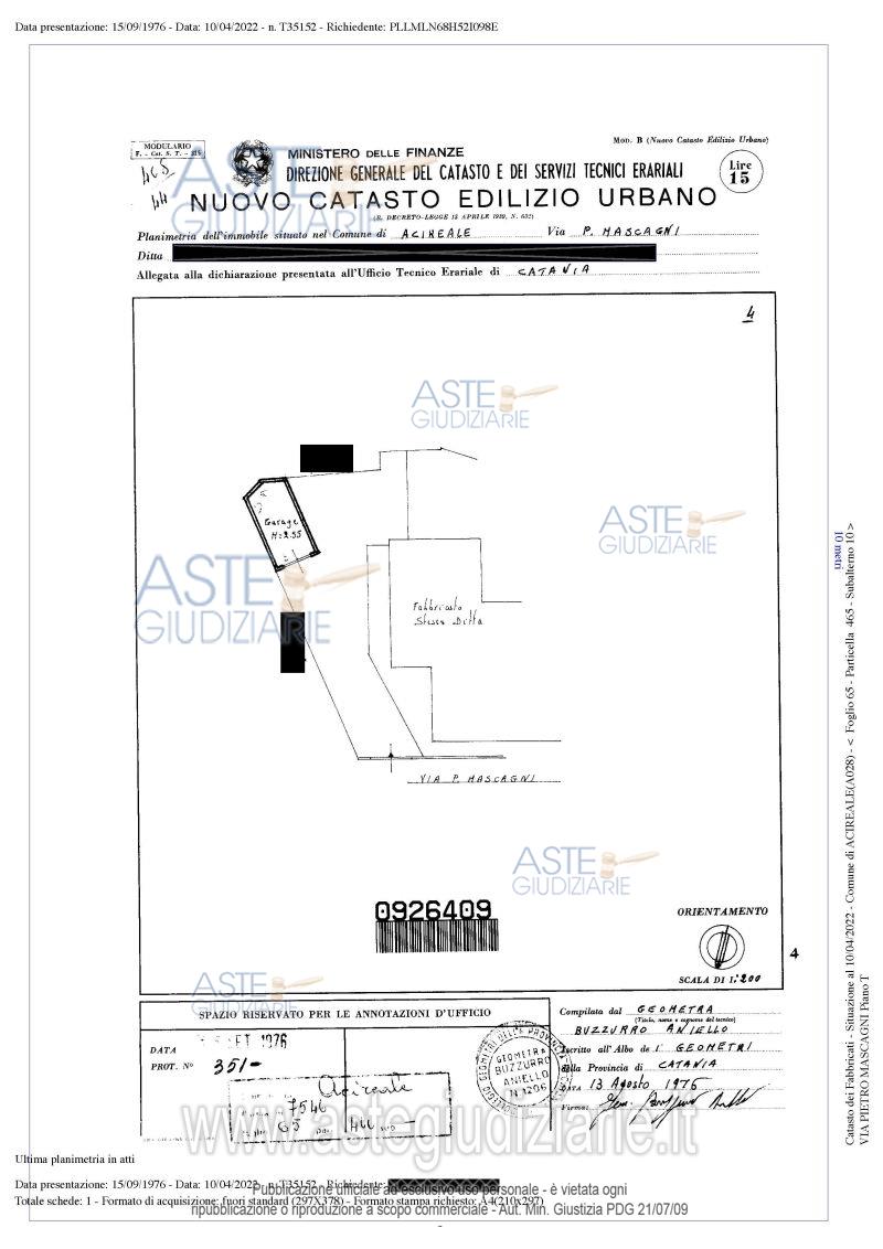 Planimetria del bene