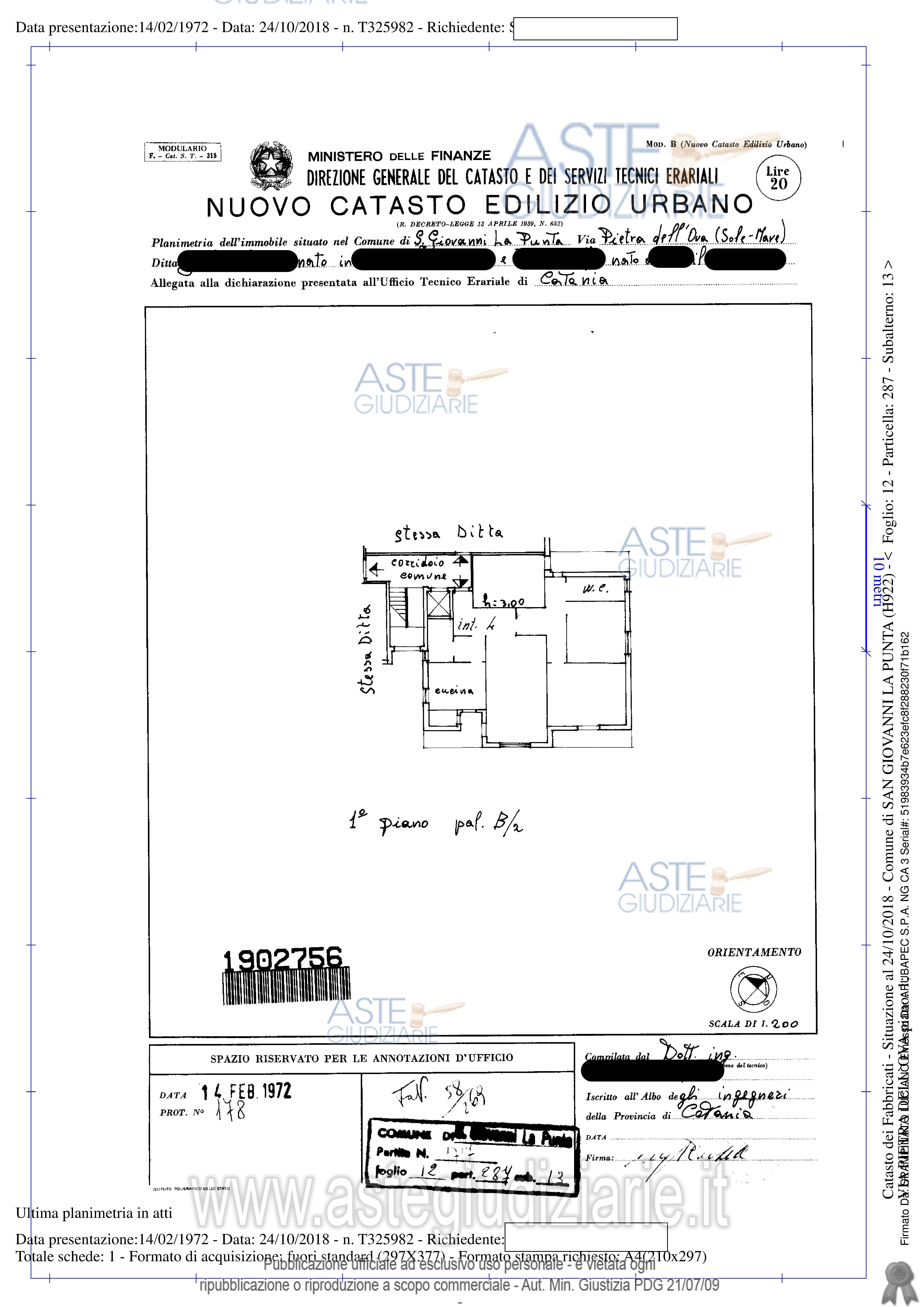 Planimetria del bene