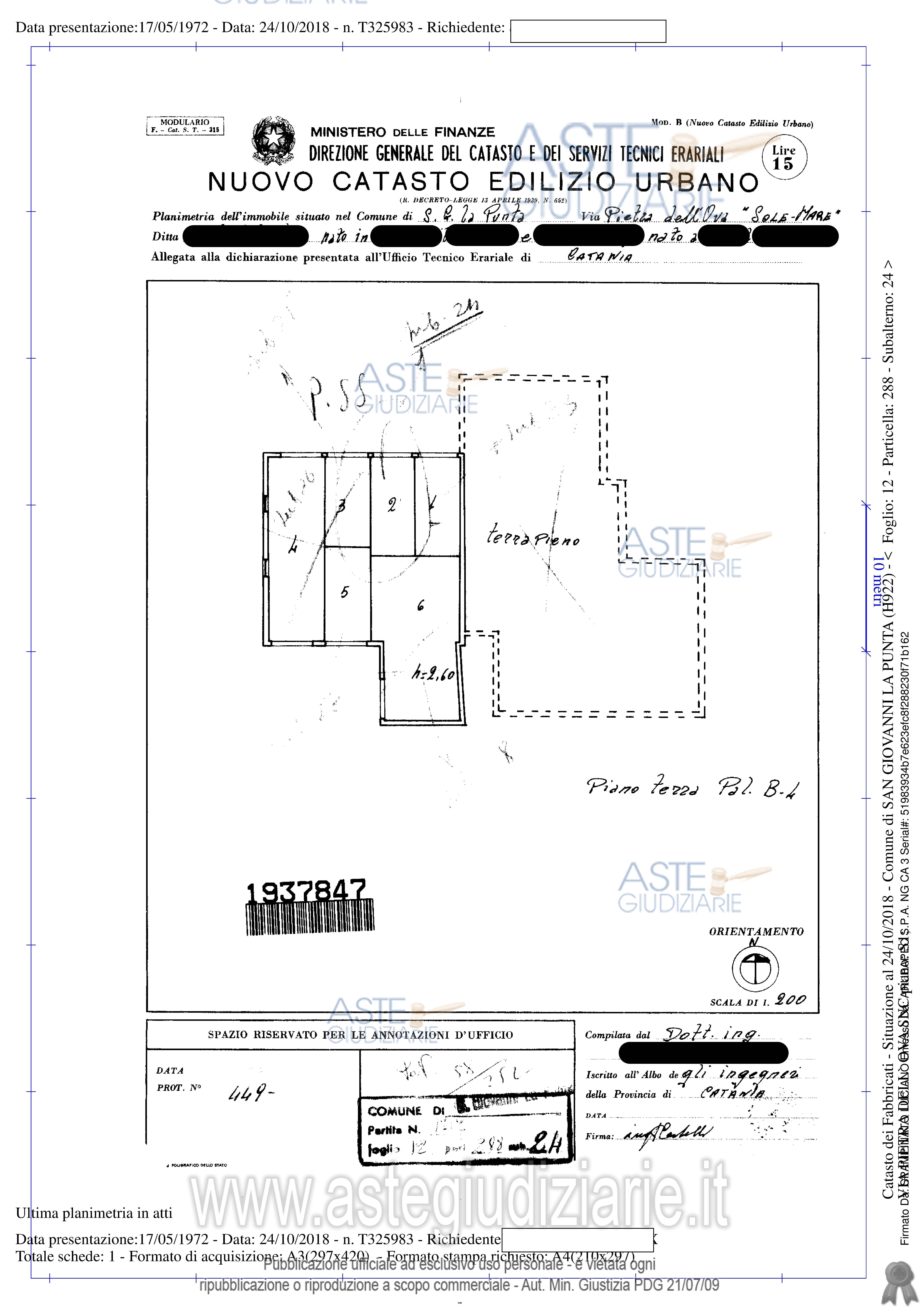 Planimetria del bene
