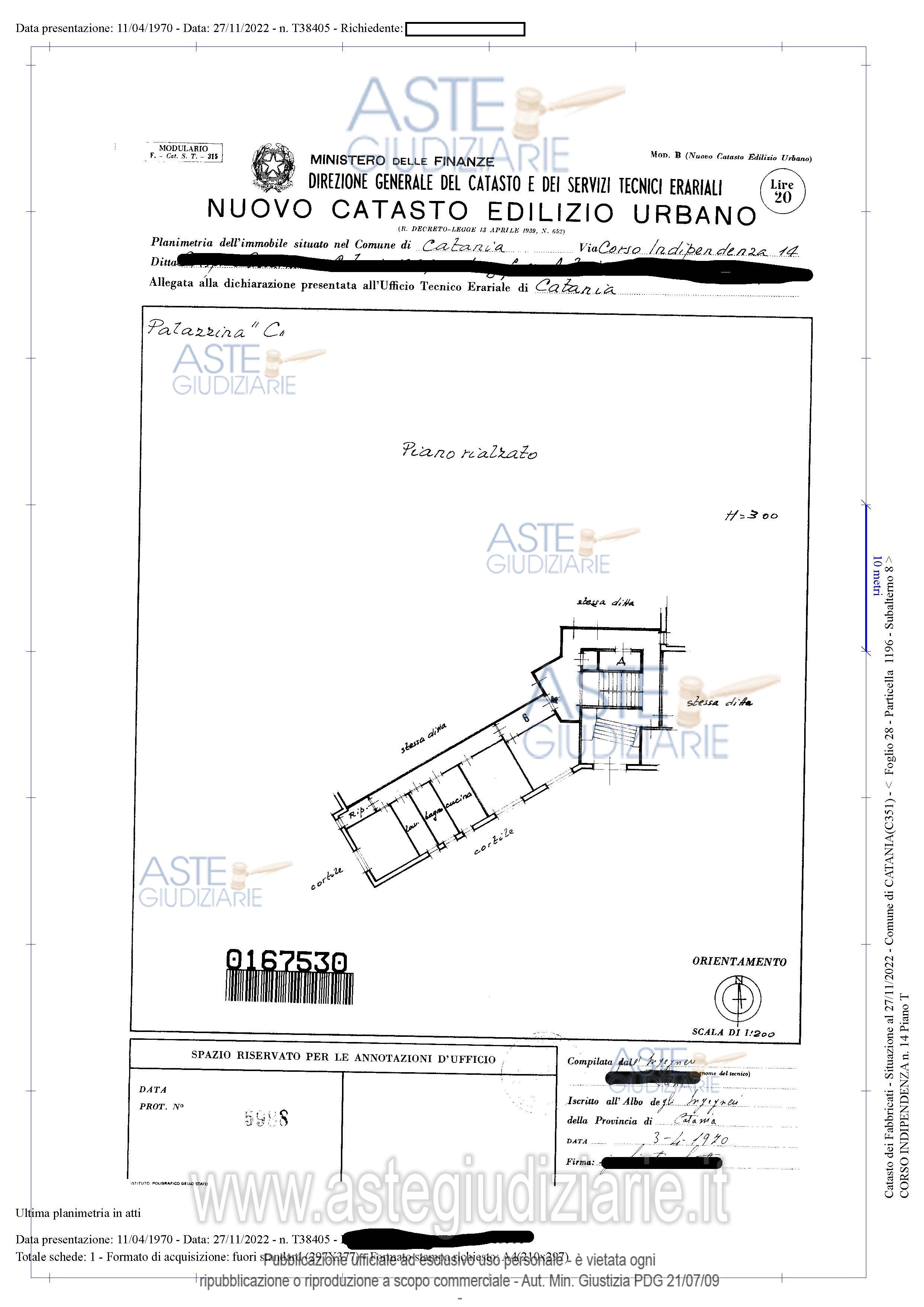 Planimetria del bene
