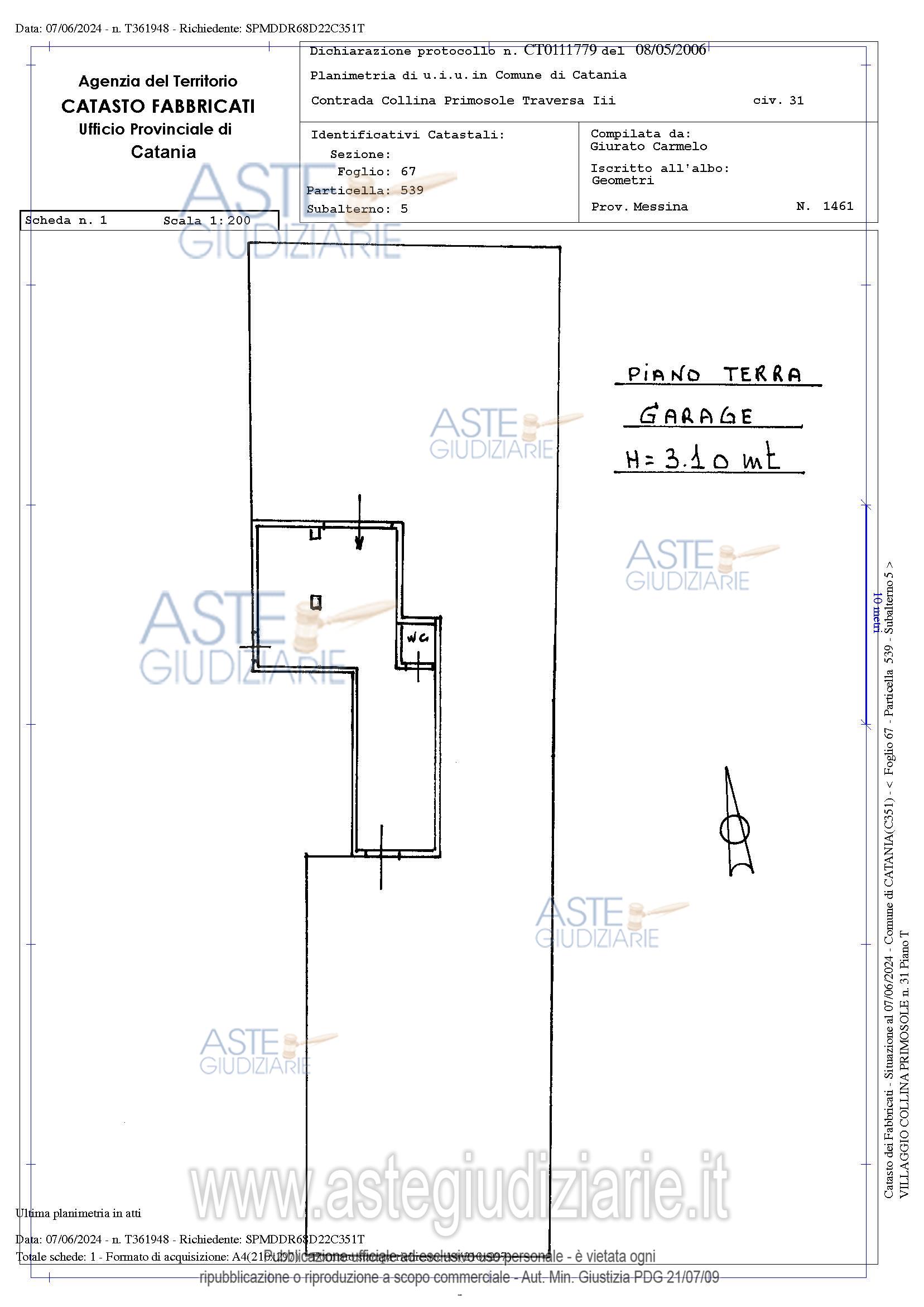 Planimetria del bene