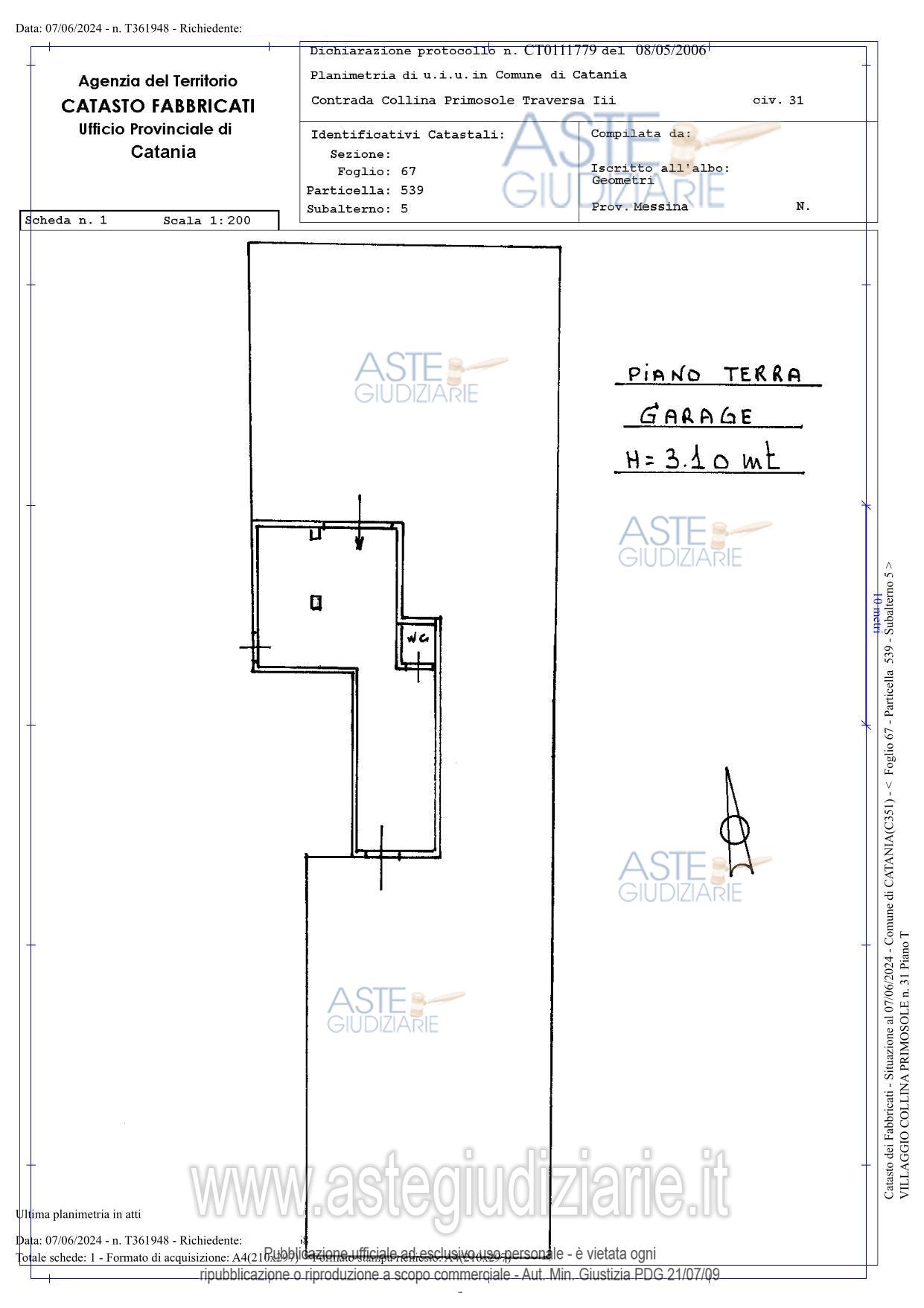 Planimetria del bene