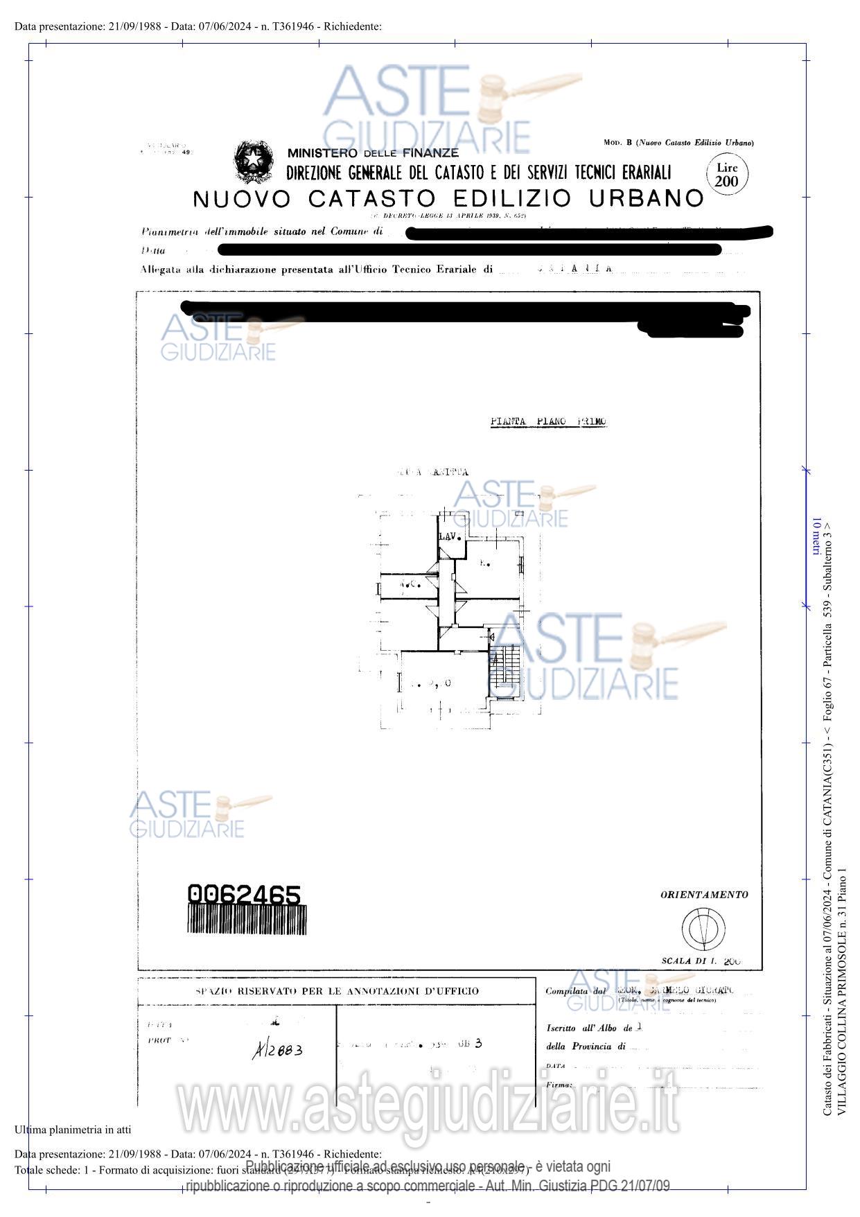 Planimetria del bene
