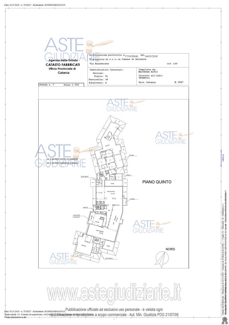 Planimetria del bene