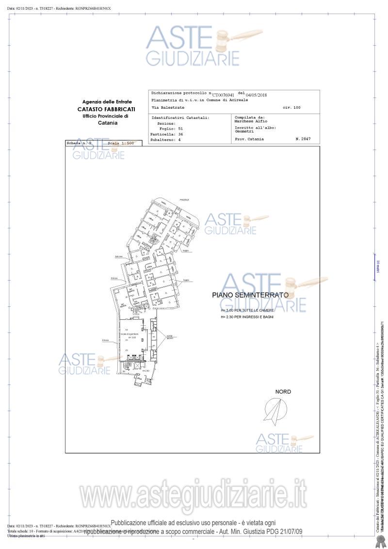 Planimetria del bene