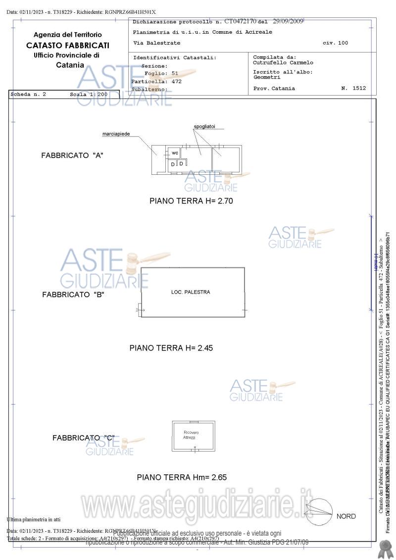 Planimetria del bene