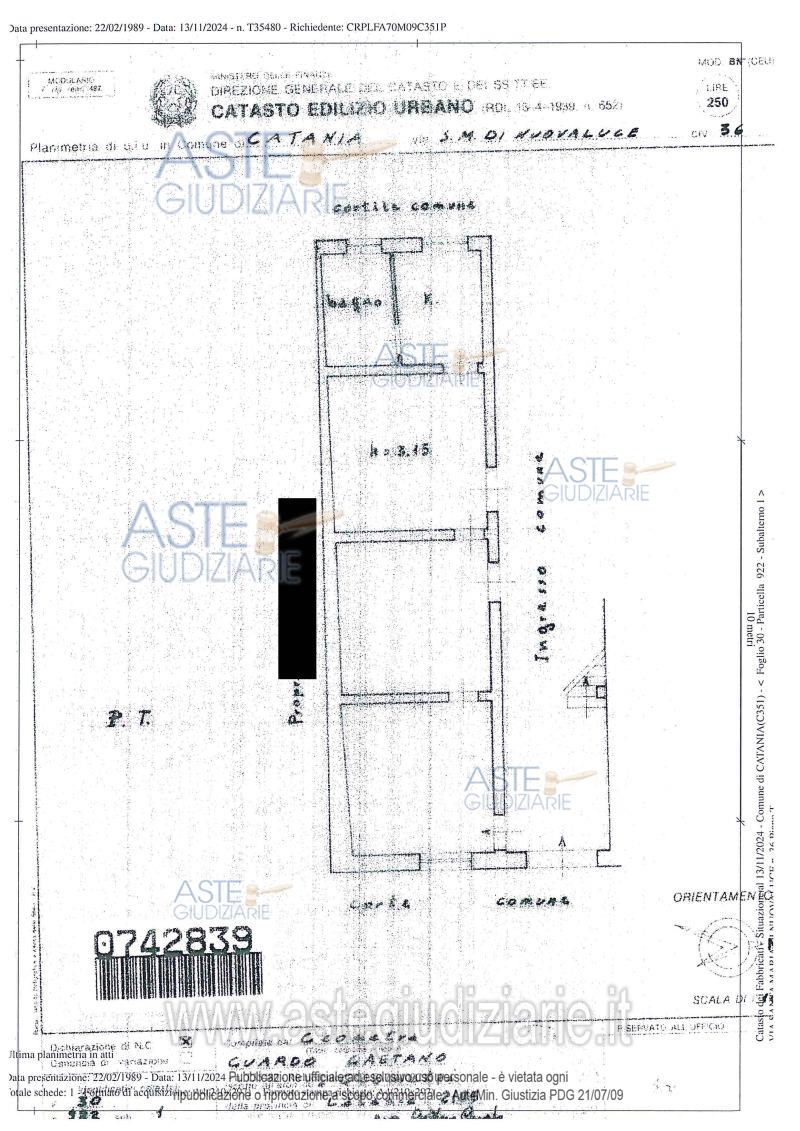 Planimetria del bene