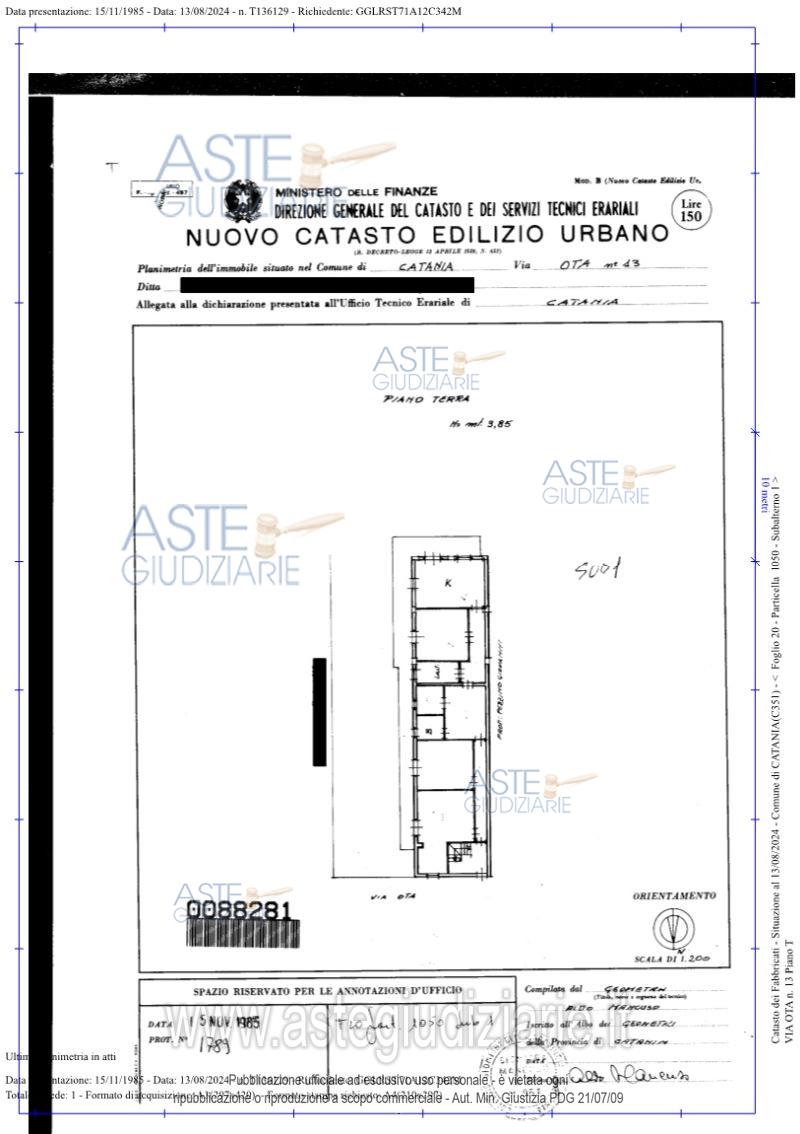 Planimetria del bene
