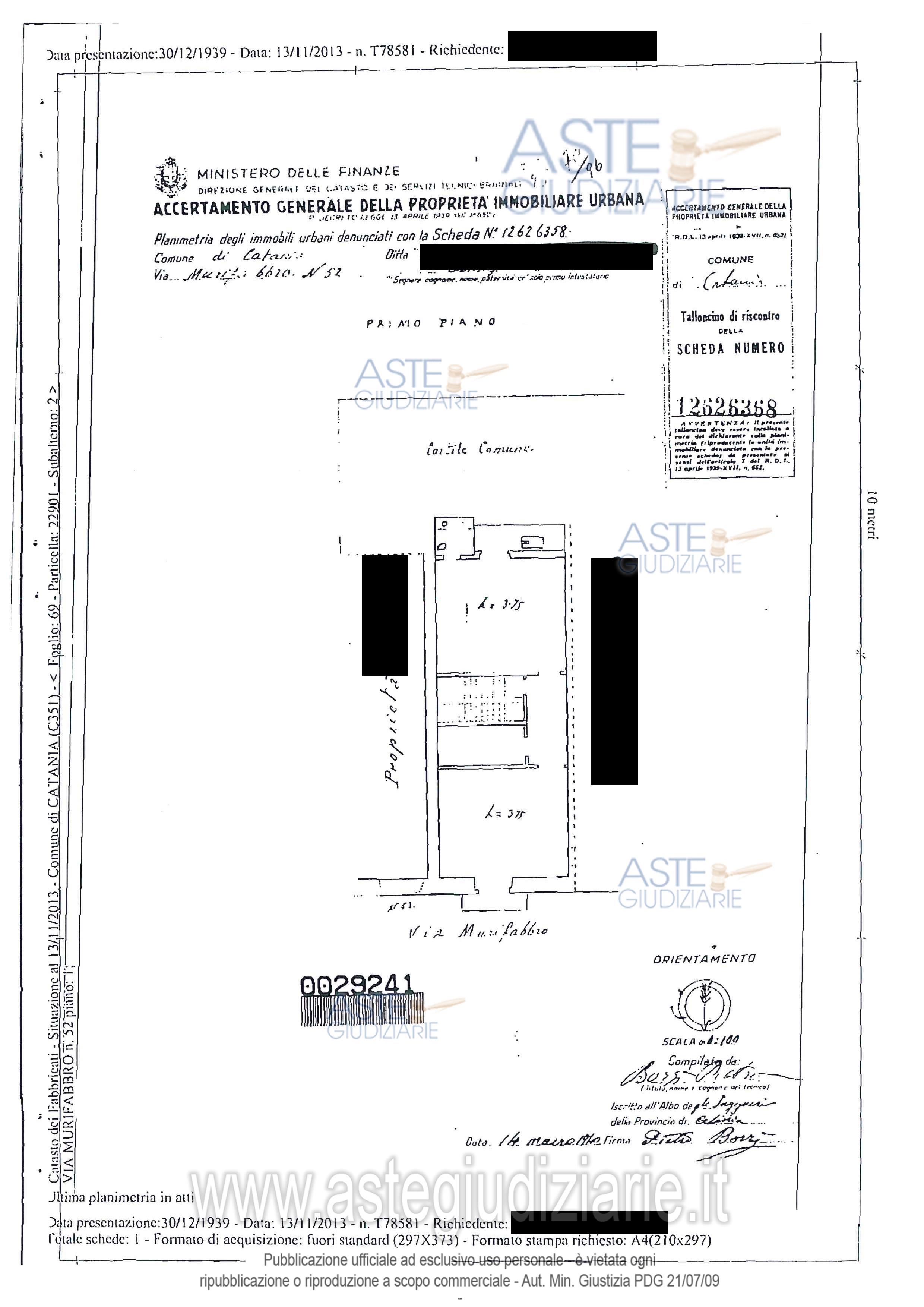 Planimetria del bene