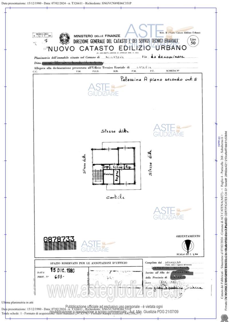 Planimetria del bene